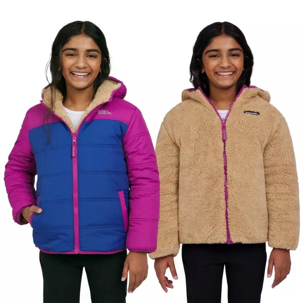 ⚡️Eddie Bauer Girls Reversible Jacket - Magenta (XS 5/6)
